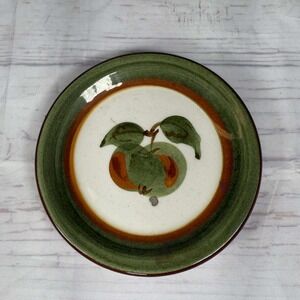 Stangl Orchard Song 5" Plate - Vintage Pottery Apple Brown Green -‎ Made in USA